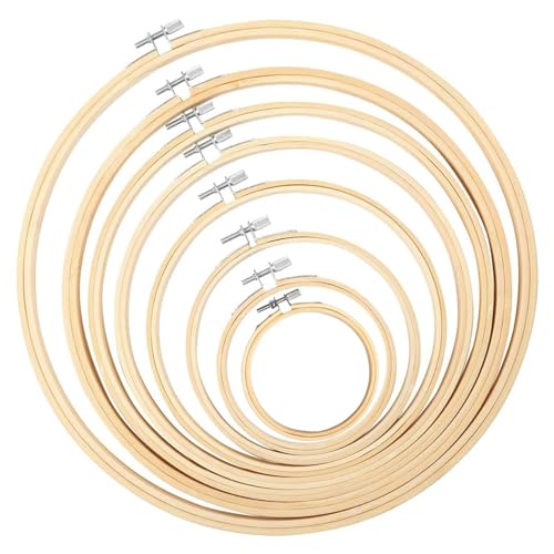 TOKERD 8 Stickrahmen Set Holz Bambus Kreuzstich Rahmen Einstellbar Stickerei Rings Hoops Runden Bambus Kreis Set Nähmaschine Stickerei Ring Cross Stitch Hoop für Dekoration DIY Nähen TOKERD 8 Stickrahmen Set Holz Bambus Kreuzstich Rahmen Einstellbar Stickerei Rings Hoops Runden Bambus Kreis Set Nähmaschine Stickerei Ring Cross Stitch Hoop für Dekoration DIY Nähen von TOKERD
