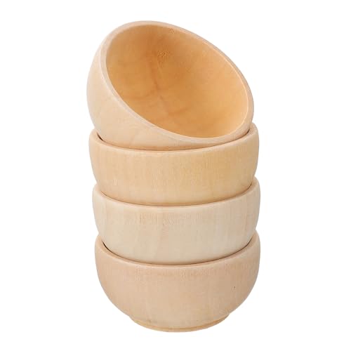 TOKIDNY 1 Satz Diy Holzschalen Set Unvollendete Holzschalen Für Kreative Bastelprojekte Für Kunsthandwerk Hochwertigem Holz Gefertigt 4 Stück von TOKIDNY