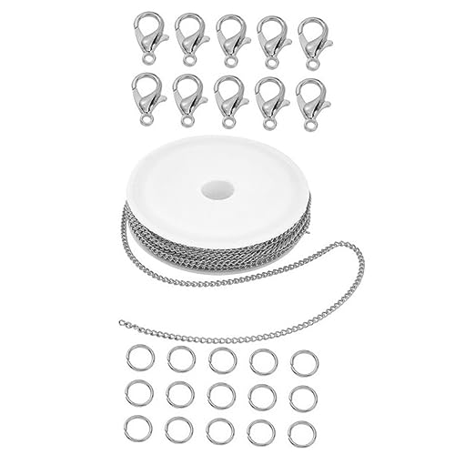 TOKIDNY 1 Set Schmuckzubehör Halskette DIY Kette Eisenketten Mehrzweck DIY Ketten DIY Schmuckwerkzeuge Zarte Eisenkette Karabinerverschluss DIY Halskettenmaterial Armbandkette Offene von TOKIDNY