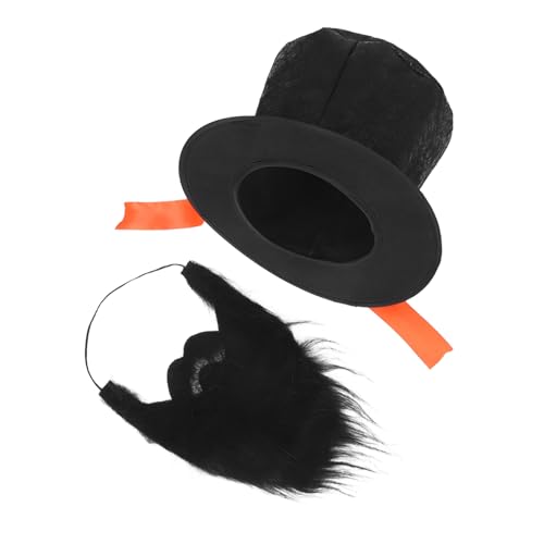 TOKIDNY 1 Set Schwarzer Zylinder Mit Falschem : Lustige Party- -kappe, Formeller Smoking, Vampir-verkleidungszubehör Für Cosplay, Halloween, Unisex, Comedy-show, von TOKIDNY