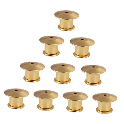 TOKIDNY 10 Stück Teiliges Gold Metall Locking Pin Backs Verschlussklammern für Broschen Namensschilder Taschen Hüte Lanyards Sichere Befestigung Langlebig TOKIDNY 10 Stück Teiliges Gold Metall Locking Pin Backs Verschlussklammern für Broschen Namensschilder Taschen Hüte Lanyards Sichere Befestigung Langlebig von TOKIDNY