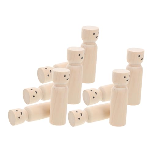 TOKIDNY 10 Stück Unvollendete Peg Dolls: Holzfiguren, Peg Dolls-familie Für Kunstprojekte Und Dekoration Zum Selbermachen, Malen, Heimdekor von TOKIDNY