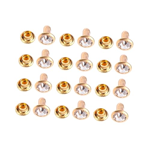 TOKIDNY 100 Stück Bunte Strasssteine für Schmuckdesign Metall Kleidung Zubehör Aufnähen von Diamanten für DIY Kleidung und Schmuckherstellung Weißer Diamant mit Goldenem Rand von TOKIDNY