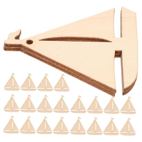 TOKIDNY 100 Stück Teiliges Holz Segelboot Bastelset Nautische Holzstücke zum Bemalen DIY Bastelmaterial für Gruppenaktivitäten und Dekorationen von TOKIDNY