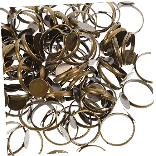 TOKIDNY 100Stücke DIY Ringlünetten Verstellbare Ringbasis für Schmuckgestaltung für Designs und Dekorationen für Bastelprojekte von TOKIDNY
