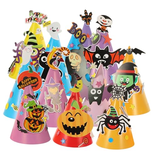 TOKIDNY 12 Stück Cartoon Hüte Halloween Dekor Partyhüte Geburtstagshüte Für Halloween DIY Hutmaterial Hutmaterialien Kopfschmuck TOKIDNY 12 Stück Cartoon Hüte Halloween Dekor Partyhüte Geburtstagshüte Für Halloween DIY Hutmaterial Hutmaterialien Kopfschmuck von TOKIDNY