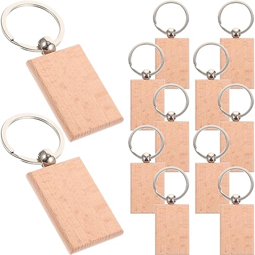 TOKIDNY 12 Stück Holz Schlüsselanhänger Blanko für DIY Unbearbeitete Schlüsselringe zum Gravieren und Basteln für Kreative Projekte und von TOKIDNY
