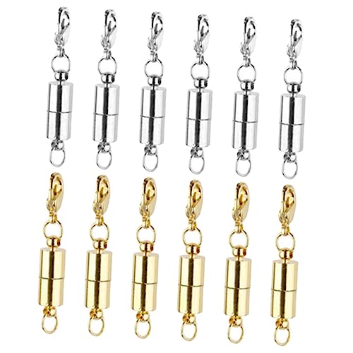 TOKIDNY 12 Stück Magnetische Schmuckverschlüsse Teiliges DIY und Armbandverschlüsse Gold und Silber für Einfache Schmuckherstellung und Reparatur Langlebige Kupferqualität von TOKIDNY