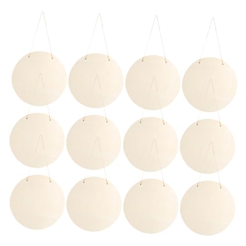 TOKIDNY 12 Stück Runde Diy Holzplaketten für Bastelprojekte Hängendes Schild Gestalten Große Naturholzplatten für Dekoration von TOKIDNY
