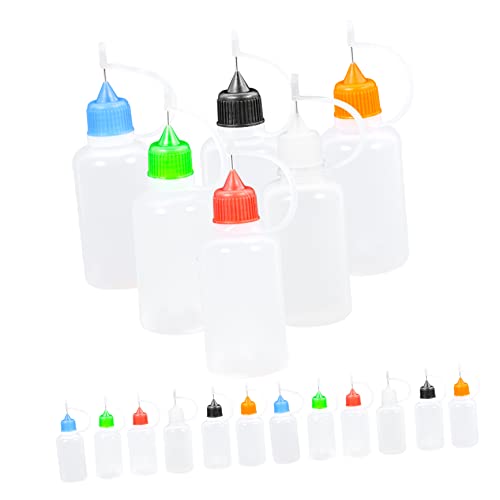 TOKIDNY 18Stücke Teiliges Nadelflaschen Quetschflaschen mit Feiner Spitze für Kleber Farben und Flüssigkeiten für DIY Kunstprojekte und Bastelarbeiten von TOKIDNY