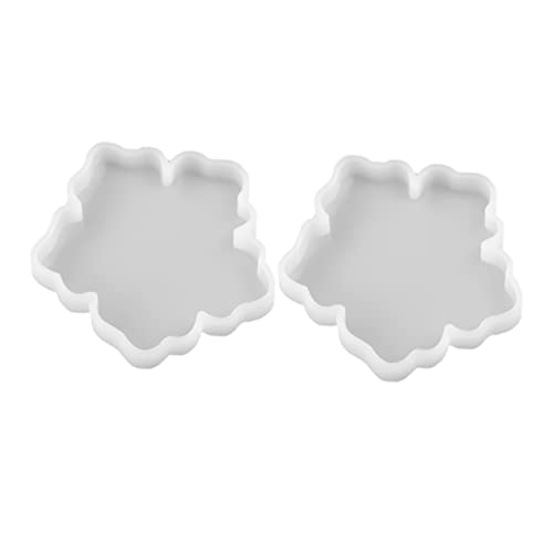TOKIDNY 2 STÜCK Silikonform Spiegeloberfläche Blütenform DIY Untersetzer Gießform Langlebig Sicher für Bastelarbeiten Zuhause und Studio von TOKIDNY