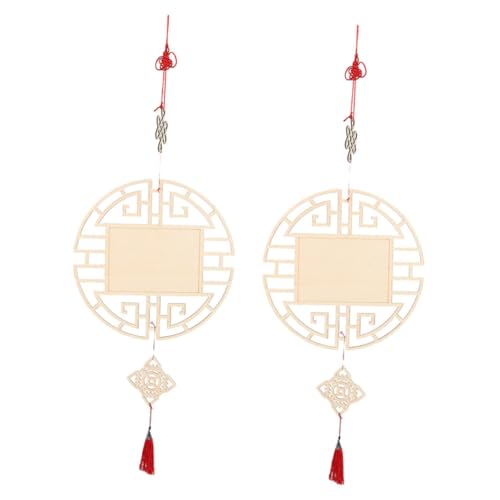 TOKIDNY 2 Stück DIY Chinesische Holzornamente Traditionelle Hohle Anhänger mit Glücksknoten und Quaste Kreative Bastelsets für Wand Tischdekoration im Alten Stil TOKIDNY 2 Stück DIY Chinesische Holzornamente Traditionelle Hohle Anhänger mit Glücksknoten und Quaste Kreative Bastelsets für Wand Tischdekoration im Alten Stil von TOKIDNY