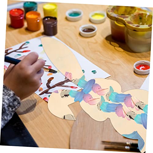 TOKIDNY 2 Stück Teiliges Osterhasen Holz Deko Unbemalte Langlebige Holzanhänger DIY Bastelset für Frühling für und Hasen Mottopartys Kinderfreundlich zum Bemalen und Gestalten von TOKIDNY