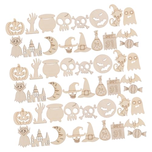 TOKIDNY 200 Stück Halloween Bastelarbeiten Hängende Herbstdekorationen Für Zuhause Kürbis Ausschnitte Schild Halloween Bastelset Aus Holz von TOKIDNY