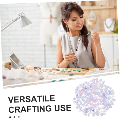 TOKIDNY 200 Stück Stern Perlen Transparente Blaue Rosa und Lila Stern Abstandsperlen Schmuckperlen für Armbänder Halsketten Ohrringe DIY Bastelset für Schmuckherstellung und Geschenkideen von TOKIDNY