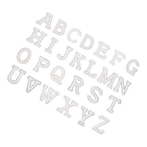 TOKIDNY 26 Stück Teiliges Perlen Strass Buchstaben Aufnäher zum Aufbügeln und Annähen Kreative Alphabet Patches für DIY Kleidung Taschen Hüte Langlebige Reparatur und Dekoration von TOKIDNY