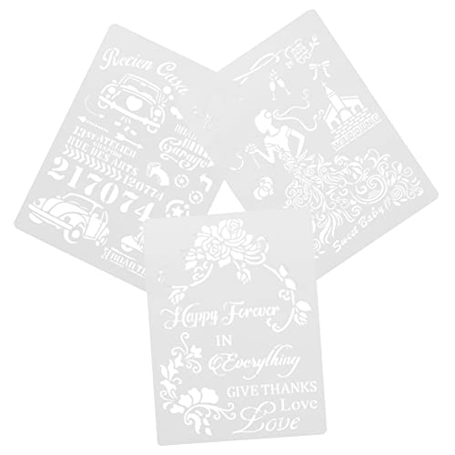 TOKIDNY 3 Blätter Wiederverwendbare Schablonen für Hochzeitskarten DIY Malvorlagen für Kunsthandwerk und Zeichnungen und Planern für Projekte und Dekorationen TOKIDNY 3 Blätter Wiederverwendbare Schablonen für Hochzeitskarten DIY Malvorlagen für Kunsthandwerk und Zeichnungen und Planern für Projekte und Dekorationen von TOKIDNY