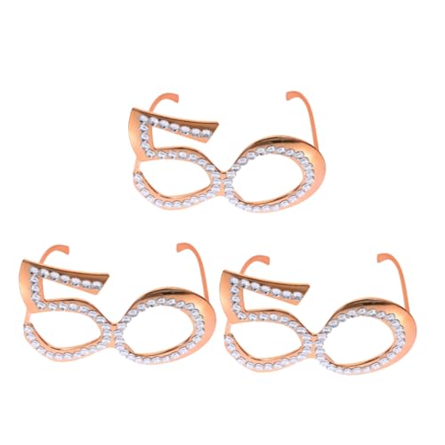 TOKIDNY 3 Stück Zahlen Brillen Roségold Geburtstag Party Dekorationen Leicht Bequem Foto Requisiten Accessoires für Männer Frauen TOKIDNY 3 Stück Zahlen Brillen Roségold Geburtstag Party Dekorationen Leicht Bequem Foto Requisiten Accessoires für Männer Frauen von TOKIDNY