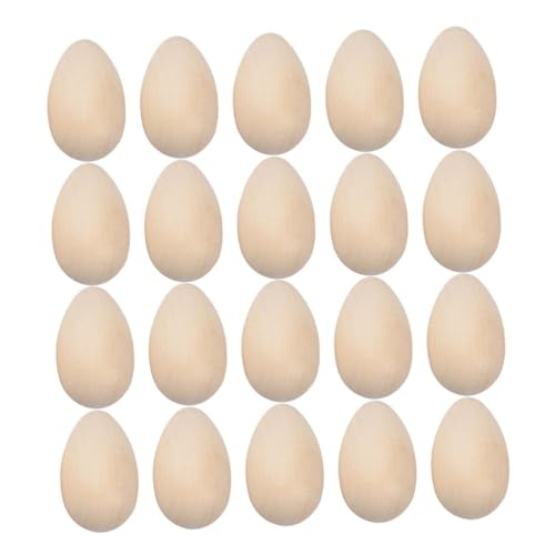 TOKIDNY 30 Stück Holzimitat Eier, Unbemalte Holzeier, Unlackierte Holzeier, Unlackierte Künstliche Eier, Kreative Eier Simulationseier Für Party Simulation, Eier, Eier Dekoration von TOKIDNY