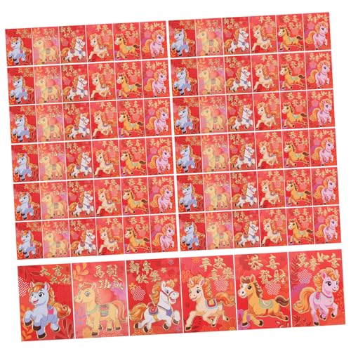 TOKIDNY 300 Stk. Jahr Des Pferdes Rote Umschläge Chinesische Neujahrsumschläge Festliche Hong Bao Geldgeschenkumschläge für Frühlingsfest und Party Dekoration von TOKIDNY