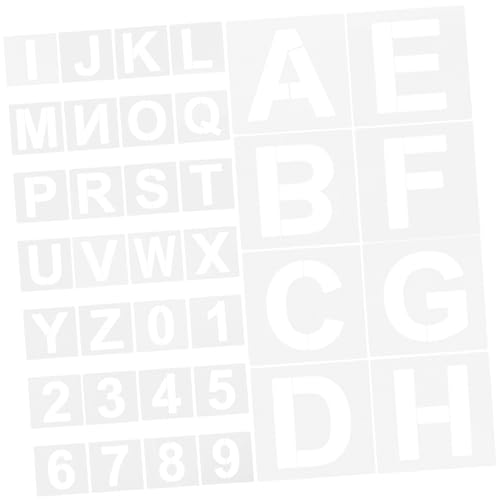 TOKIDNY 36 Stück Digitale Kunststoffschablonen, DIY Schablonen, Zeichen Und Bastelschablonen, Vorlagen, Wiederverwendbare Textur Malschablonen, Wortschablonen, DIY Druckschablonen, von TOKIDNY