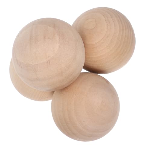 TOKIDNY 4 Runde Holzkugeln Zum Basteln: 7,5 Cm (3 Zoll) Unbehandeltes Hartholz, Runde Kugeln Für Diy-projekte, Kinder, Zeichnen, Malen, Dekorieren, Skizzieren, Modellieren von TOKIDNY