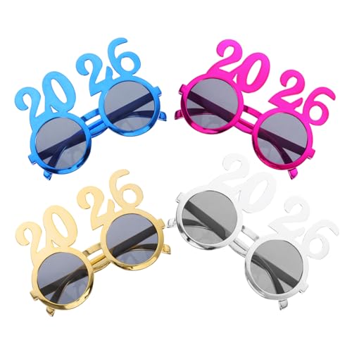 TOKIDNY 4 Stück Lustige Sonnenbrillen für Silvester Fotorequisiten für Partys Vielseitige Accessoires für Unvergessliche Feiern von TOKIDNY