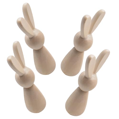 TOKIDNY 4 Stück Teiliges DIY Holzhasen Bastelset Unbemalt Kleine Holzfiguren zum Bemalen Kreative Blanko Holzpuppen Dekoration für Schreibtisch und Heimwerker TOKIDNY 4 Stück Teiliges DIY Holzhasen Bastelset Unbemalt Kleine Holzfiguren zum Bemalen Kreative Blanko Holzpuppen Dekoration für Schreibtisch und Heimwerker von TOKIDNY