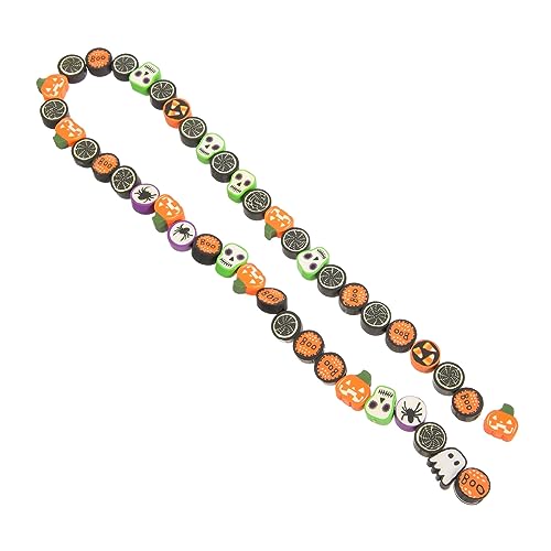 TOKIDNY 40 Stück Polymer Ton Scheibenperlen, Halloween Armband, DIY Schmuckperlen, Halloween Polymer Tonperlen, DIY Perlen, Totenkopfperlen Zur Schmuckherstellung, Armbandzubehör, DIY von TOKIDNY