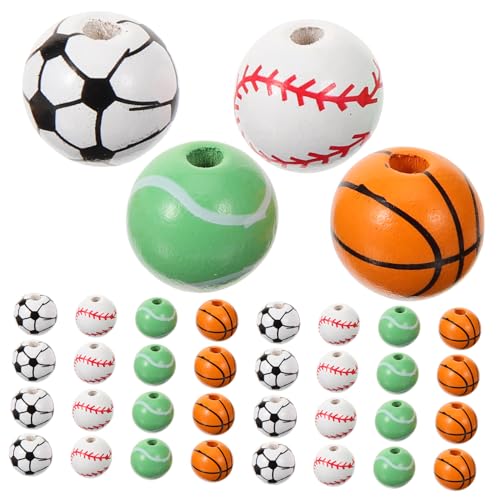 TOKIDNY 40 Teiliges Perlenzubehör, Kugel Abstandshalter Perlen, Perlenketten Set, Perlenanhänger, Sportperlen Zum Selbermachen, Holzperlen, Kugelanhänger Zur Schmuckherstellung, TOKIDNY 40 Teiliges Perlenzubehör, Kugel Abstandshalter Perlen, Perlenketten Set, Perlenanhänger, Sportperlen Zum Selbermachen, Holzperlen, Kugelanhänger Zur Schmuckherstellung, von TOKIDNY
