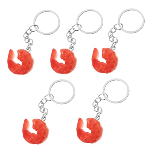 TOKIDNY 5 Stück Garnelen-charm-schlüsselanhänger, Lebensmittel-schlüsselanhänger, Lebensmittel-anhänger, Schlüsselanhänger Für Handtasche, Geldbörse, Zubehör, Neuheit-schlüsselanhänger TOKIDNY 5 Stück Garnelen-charm-schlüsselanhänger, Lebensmittel-schlüsselanhänger, Lebensmittel-anhänger, Schlüsselanhänger Für Handtasche, Geldbörse, Zubehör, Neuheit-schlüsselanhänger von TOKIDNY