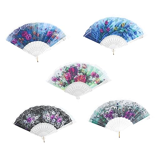 TOKIDNY 5 Stück Tanzfan Handheld-ventilatoren Faltbar Für Hochzeit Groß Papier Falten Dekorate Lüfter Festival Performance-fan-requisite Szenenschmuck Tanzende Requisite Stoff TOKIDNY 5 Stück Tanzfan Handheld-ventilatoren Faltbar Für Hochzeit Groß Papier Falten Dekorate Lüfter Festival Performance-fan-requisite Szenenschmuck Tanzende Requisite Stoff von TOKIDNY