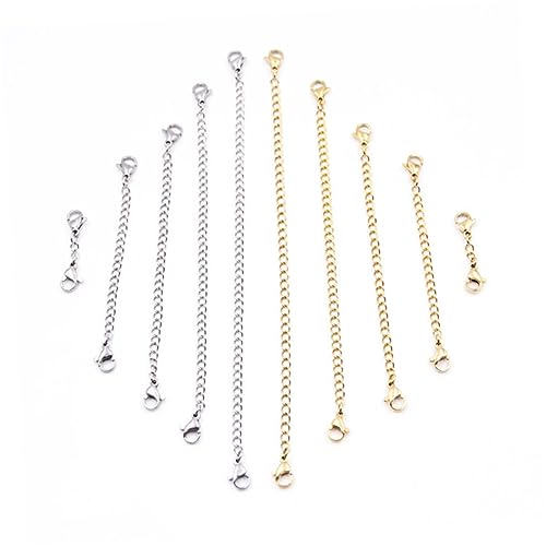 TOKIDNY 5 Stück Teiliges Set Kettenverlängerung mit Doppelseitigem Karabinerverschluss Stabile Halsketten Extender für DIY Schmuckherstellung Längen Goldfarben TOKIDNY 5 Stück Teiliges Set Kettenverlängerung mit Doppelseitigem Karabinerverschluss Stabile Halsketten Extender für DIY Schmuckherstellung Längen Goldfarben von TOKIDNY