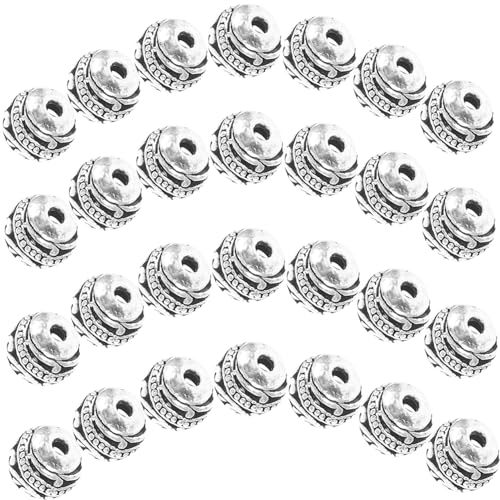 TOKIDNY 50 Stück Vintage Metall Spacer Perlen Dekorative Beads für DIY Schmuckherstellung Antik Silber Legierung für Armbänder und Kreative Handwerksprojekte TOKIDNY 50 Stück Vintage Metall Spacer Perlen Dekorative Beads für DIY Schmuckherstellung Antik Silber Legierung für Armbänder und Kreative Handwerksprojekte von TOKIDNY