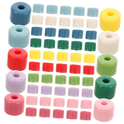 TOKIDNY 500 Stück Acryl Spacer Beads Pastellfarben Leichte Langlebige Runde Zylinderperlen für Schmuckherstellung Diy Armbänder Halsketten und Ohrringe Glatte Oberfläche Vielseitig von TOKIDNY