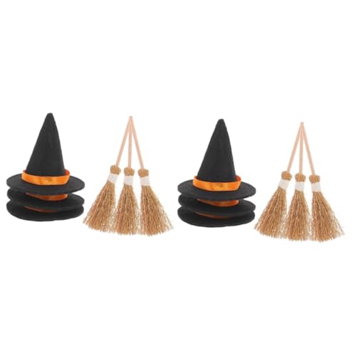 TOKIDNY 6 Sets Hüte Besen Für Partys Lustige Dekorationen Für Halloween Hexenhut Miniatur von TOKIDNY