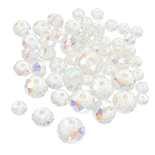 TOKIDNY 60Stücke Glasperlen für DIY Schmuck Transparente Ab Farbige Kristallperlen für Armbänder und Ohrringe Bastelbedarf für Projekte von TOKIDNY