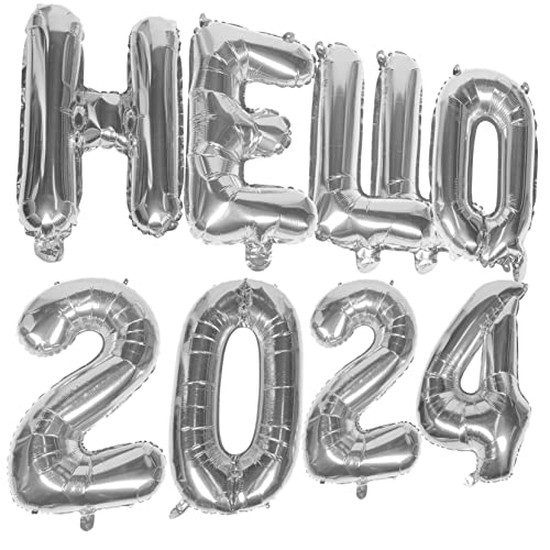 TOKIDNY Neujahrsballons: 2024 Aluminiumfolien-zahlenballons Dekoratives Banner Partyzubehör Festliche Dekoration von TOKIDNY