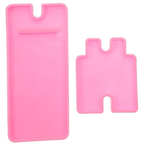 TOKIDNY DIY Silikonform Handyhalter Gießform Transparent Flexibel Wiederverwendbar Basteltool für Selbstgemachte Telefonständer Rosa von TOKIDNY