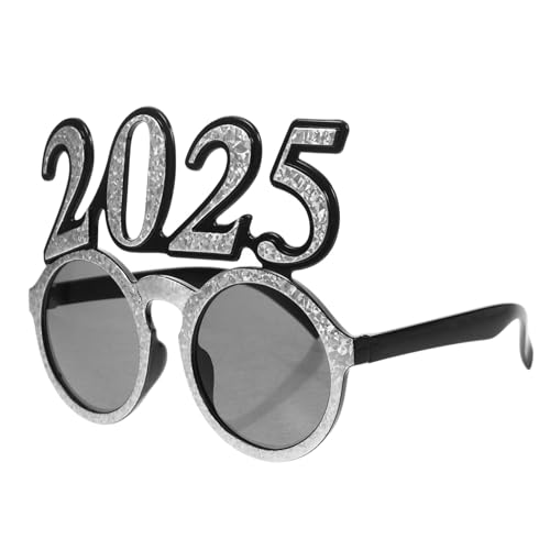 TOKIDNY Partybrille Digital Brille aus Stabilem Pc-material Leichte Auffällige Foto Requisite für Silvester Abschlussfeier und Neujahrs-event Silberne Holografische Rahmen Unisex von TOKIDNY
