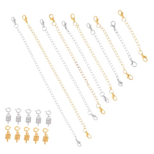 TOKIDNY Teiliges Magnetische Halskettenverlängerung mit Stabilem Verstellbarem Kleinen Karabinerverschluss Langlebige Zinklegierung und Kupfer für Diy Schmuck und Armband Anpassung von TOKIDNY