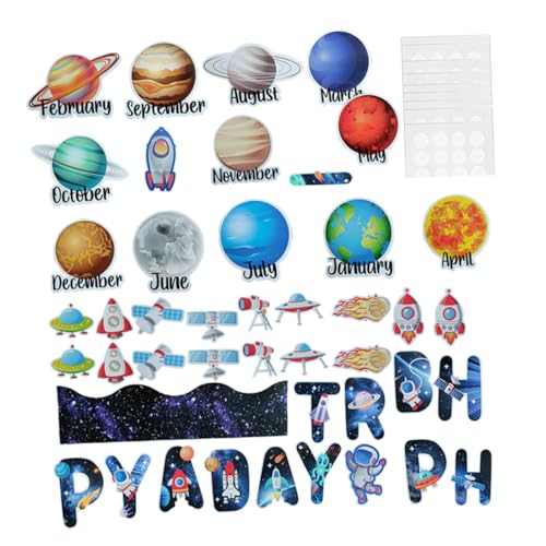 TOKIDNY Teiliges Space Themed Paper Cutouts Bunte Filigrane Dekorationen für Klassenzimmer Pinnwand Partys DIY Projekte Vielseitige Raumdeko für Fenster und Wände von TOKIDNY
