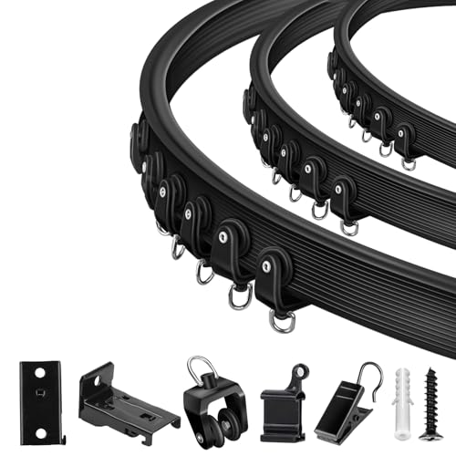 Deckenvorhangschiene, flexible, biegbare Vorhangschiene, 30 cm, schwarz, gebogene Deckenschiene für Gardinenschiene, Deckenwandhalterung, Vorhangschiebesystem, Erkerfenster, Raumteiler Deckenvorhangschiene, flexible, biegbare Vorhangschiene, 30 cm, schwarz, gebogene Deckenschiene für Gardinenschiene, Deckenwandhalterung, Vorhangschiebesystem, Erkerfenster, Raumteiler von TOKPLNU