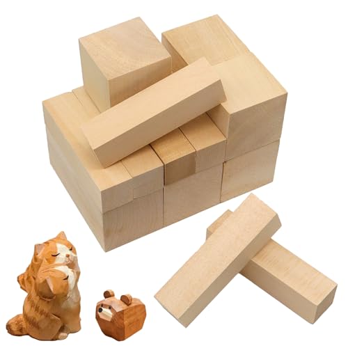 TOKSEO 14 Stück Schnitzholz Set, Schnitzholz für Kinder, Lindenholz zum Schnitzen, Holzklötze zum Schnitzen, Holz Schnitzen Rohlinge für DIY Bastelarbeiten TOKSEO 14 Stück Schnitzholz Set, Schnitzholz für Kinder, Lindenholz zum Schnitzen, Holzklötze zum Schnitzen, Holz Schnitzen Rohlinge für DIY Bastelarbeiten von TOKSEO