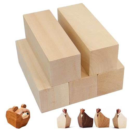 TOKSEO 5 Stück Schnitzholz, 15 × 5 × 5CM Schnitzholz für Kinder, Lindenholz zum Schnitzen, Holzklötze zum Schnitzen Rohlinge für DIY Bastelarbeiten TOKSEO 5 Stück Schnitzholz, 15 × 5 × 5CM Schnitzholz für Kinder, Lindenholz zum Schnitzen, Holzklötze zum Schnitzen Rohlinge für DIY Bastelarbeiten von TOKSEO