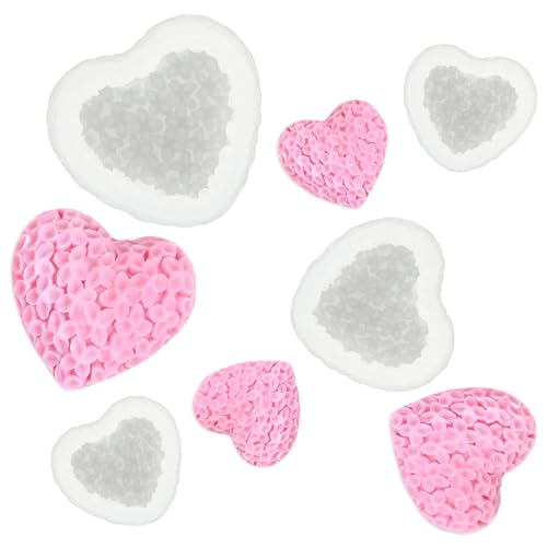 TOKSEO Silikonform Herzen Blumen, 4 Stück 3D Herzform Kerzenform Seifenform Große, Mittlere und Kleine Modelle Gießform Herz für DIY hausgemachte Seifen TOKSEO Silikonform Herzen Blumen, 4 Stück 3D Herzform Kerzenform Seifenform Große, Mittlere und Kleine Modelle Gießform Herz für DIY hausgemachte Seifen von TOKSEO