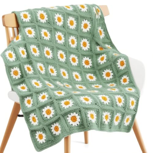 TOLASTO Häkelset, Häkeldecke Kit, komplettes Starter-Häkelsets für Anfänger und Erwachsene, mit Schritt-für-Schritt-Anleitung (evtl. nicht in deutscher Sprache), Garn & Zubehör, Lernen Sie das Häkeln von TOLASTO