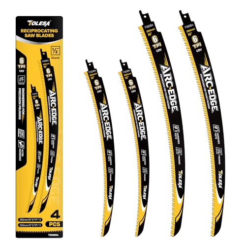 TOLESA Säbelsägeblätter Holz mit japanischen Zähnen, 4tlg Bogenkante Säbelsägeblätter 300mm+380mm, 6 TPI zum Beschneiden von Bäumen, Holzschneiden TOLESA Säbelsägeblätter Holz mit japanischen Zähnen, 4tlg Bogenkante Säbelsägeblätter 300mm+380mm, 6 TPI zum Beschneiden von Bäumen, Holzschneiden von TOLESA