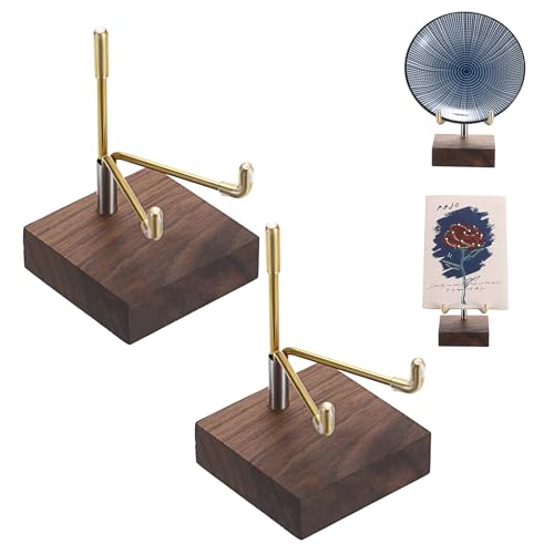 TOLIDA 2pcs Mineralien Display aus Walnuss Metall Visitenkartenständer Kristall Halter Tellerständer Münzständer, Aufsteller für Mineralsteine Visitenkarten Edelstein Staffelei Fotodisplays Handy (S) TOLIDA 2pcs Mineralien Display aus Walnuss Metall Visitenkartenständer Kristall Halter Tellerständer Münzständer, Aufsteller für Mineralsteine Visitenkarten Edelstein Staffelei Fotodisplays Handy (S) von TOLIDA