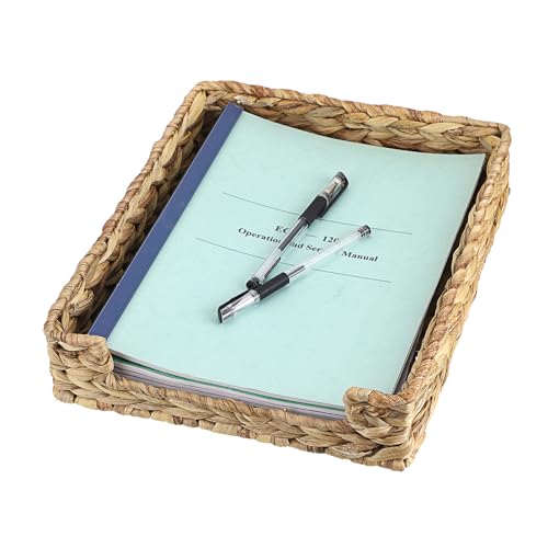 TOLIDA Gewebtes Aktenkorb aus Wasserhyazinthe,Natürliche Dokumentenablage,Wasserdichte Briefablage,Geflochten Schreibtisch-Organizer für A4 Papier Dokumente Unterlagen Prospekte Zeitschriften33x27x7CM TOLIDA Gewebtes Aktenkorb aus Wasserhyazinthe,Natürliche Dokumentenablage,Wasserdichte Briefablage,Geflochten Schreibtisch-Organizer für A4 Papier Dokumente Unterlagen Prospekte Zeitschriften33x27x7CM von TOLIDA